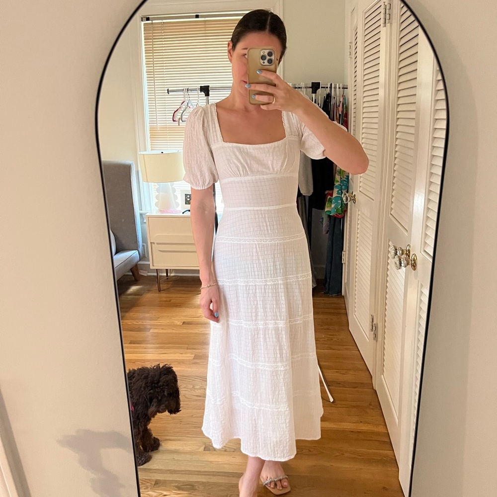 Reformation white midi dress